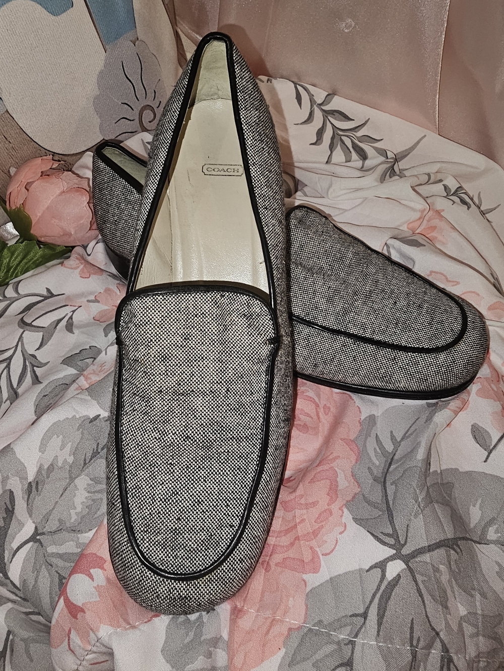COACH Women’s Gray Textile Loafers